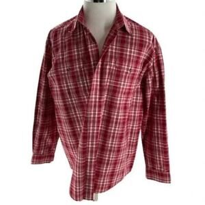 Roper Mens Red Plaid Long Sleeves Casual Shirt 100% Cotton Big & Tall Size XL